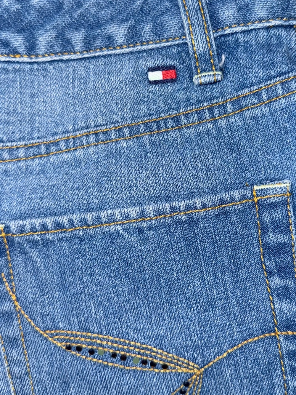 Tommy Hilfiger Vintage Blue Denim Mini Skirt with Embroidered Detail size 6 GUC - Picture 4 of 10